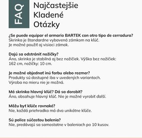 Šatníková skrinka 10-dverová sivo-zeleno-žltá, 1360x1720x450 mm: BARTEK