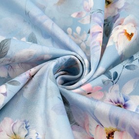 Biante Zamatový štvorcový obrus Tamara TMR-044 Jarné kvety na nebesky modrom 80x80 cm