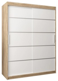 Šatníková skriňa 150 cm Verika 1 150 (dub sonoma + biela). Akcia -41%. Vlastná spoľahlivá doprava až k Vám domov. 1063709