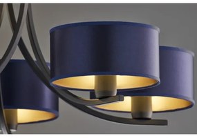 Jupiter 2101 - Luster na reťazi ARTHUR 5xE27/15W/230V modrá/čierna