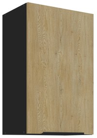 Horná kuchynská skrinka Carminia 45 G-72 1F (dub cremona + čierna). Akcia -15%. Vlastná spoľahlivá doprava až k Vám domov. 1128007
