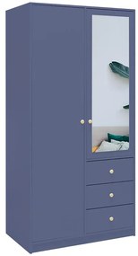 Skriňa Siena 2 D2 tlmená modrá / zrkadlo