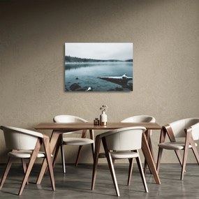 Sklenený obraz - ľadové severské jazero (70x50 cm)