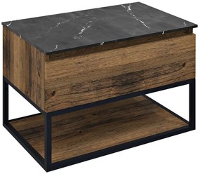 Sapho Sapho, SKARA umývadlová skrinka 80x50x45cm, čierna mat/dub collingwood, CG008-1919