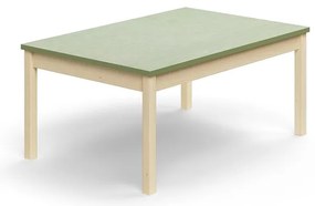 Stôl DECIBEL, 1200x800x530 mm, akustické linoleum, breza/zelenošedá