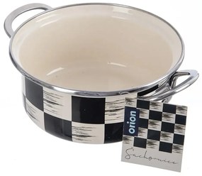 Kastróll smalt ŠACHOVNICA Lem 1,6 l