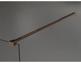 Mexen Kioto, sprchová zástena 50x200 cm, 8mm číre sklo, profil ružové zlato, 800-050-101-60-00