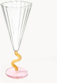 Ručne vyrobené poháre na sekt Curve, 2 ks