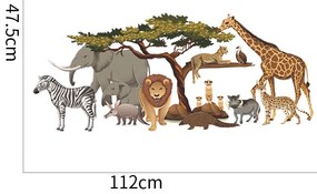 Samolepka na stenu "Africké zvieratá" 112x47cm