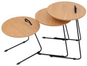 Set 3 príručných stolíkov Paniki (natural). Vlastná spoľahlivá doprava až k Vám domov. 1094357