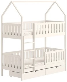 Detská poschodová posteľ Nemos domček - 80x180 cm - biela