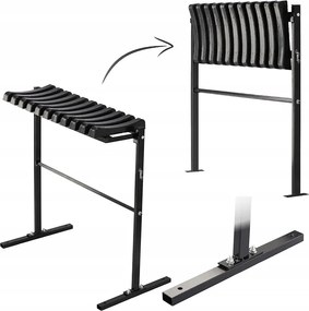 Garden Line SKLADACIA LAVICA, DĹŽKA 68 CM, S OPOROU PRE NOHY – ČIERNA *8282