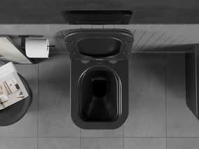 Mexen Teo závesné wc rimless s toaletným Slim sedátkom z duroplastu, čierna matná - 30850685