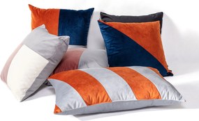 Patchwork obdĺžnikový vankúš sivý medený