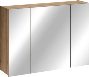 Závěsná koupelnová skříňka se zrcadlem UNI 80 cm dub coast evoke
