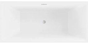 Mexen Nita, voľne stojaca vaňa 170 x 80 cm, biela, brúsená oceľ prepad, 52091708000-97