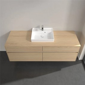 VILLEROY &amp; BOCH Collaro závesná skrinka pod umývadlo na dosku (umývadlo v strede), 4 zásuvky, 1600 x 500 x 548 mm, Nordic Oak, C07700VJ