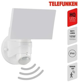 Telefunken 304306TF - LED Vonkajšie nástenné svietidlo so senz. LED/16W/230V IP44