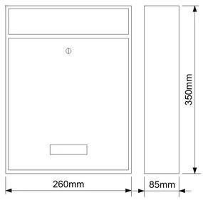BK.240.BM poštová schránka biela