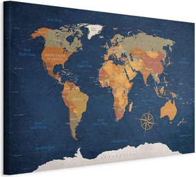 XXXLutz OBRAZ NA PLÁTNE, mapa sveta, 60/40/1,2 cm artgeist - Online Only bytové doplnky - 004875041101