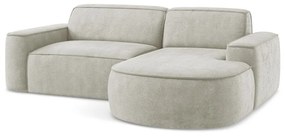 Krémová ženilková rohová pohovka (pravý roh/s leňoškou) Omao – Makamii