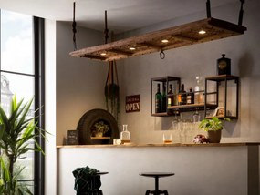 furniture-nabytek.cz - Masívna závesná polica Aro z kovu a dreva, lakovaná, hnedá – 100×20×41 cm