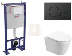 Cenovo zvýhodnený závesný WC set SAT do ľahkých stien / predstenová montáž + WC SAT Infinitio SIKOSSIN68, 1 ks