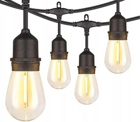 Světelný LED řetěz MODERN s 15 žárovkami teplý bílý
