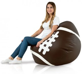 Sedací vak Rugby hnedý ekokoža