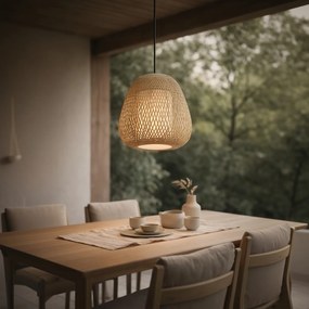 Japandi závesná lampa bambusová 30cm IP44 - Moana