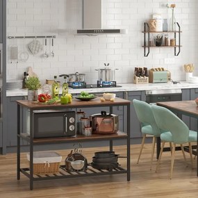 Policový regál do kuchyne MARGE hnedá/čierna