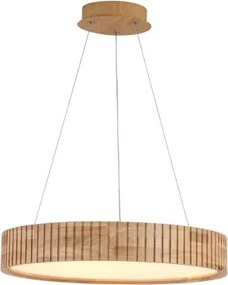 Brilagi - Závesné LED svietidlo na lane FALCON WOOD MODERN LED/30W/230V pr. 45 cm drevo