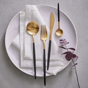 STILETTO Príbory matné set 4 ks – zlatá/čierna