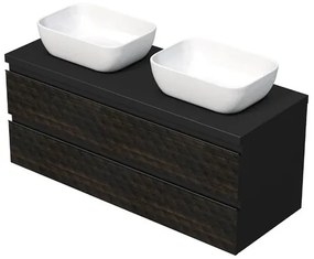 Kúpeľňová skrinka s krycou doskou SAT Cube Way 120x47,5x46 cm hnedá mat CUBE3D461202ZHKD