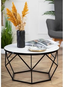 Konferenčný stolík DIAMOND 40x70 cm biela/čierna