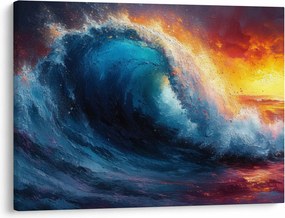 Obraz - Vlna v západu slnka (70x50 cm)