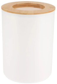 Odpadkový kôš Besson, biela/s drevenými prvkami, 5L