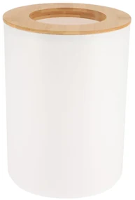 Odpadkový kôš Besson, biela/s drevenými prvkami, 5L