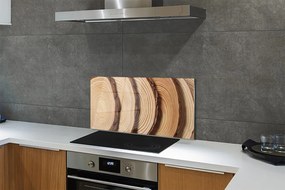 Sklenený obklad do kuchyne plátky obilia dreva 140x70 cm