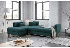 Tyrkysová rozkladacia rohová pohovka Miuform Scandic Lagom L, ľavý roh