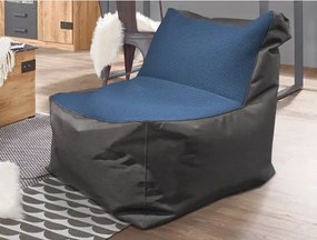 Sedací vak Carole, čierna látka/modrá tkanina%