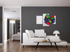 Obraz - miska s lesným ovocím (90x60 cm)
