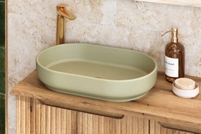 Comad Keramické umývadlo na dosku RIVER 2 OLIVE GREEN MATT, zelená