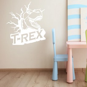 Veselá Stena Samolepka Dinosaurus T-REX Farba: biela, Veľkosť: 80 x 87 cm