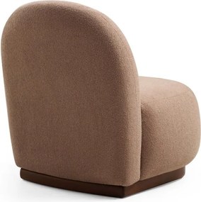 Křeslo Tina bouclé cappuccino/ořech