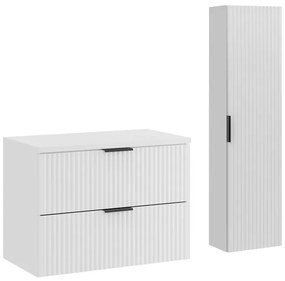 Kúpeľňová zostava Casad s doskou a skrinkami 80 cm biela