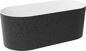 Besco Voľne stojaca vaňa z liateho mramoru Lova Glam 160x74 BESCO-Farba: Biela/grafit
