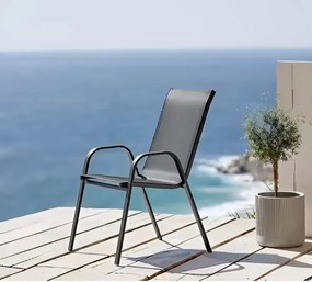 MultiGarden Sada záhradných stoličiek na balkón, terasu, 4 kusy - sivá MultiGarden