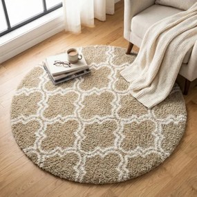 Protišmykový koberec DECOR béžový kruh