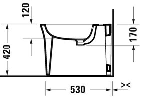 Duravit White Tulip - Stojací bidet 580x370 mm, biela 2293100000